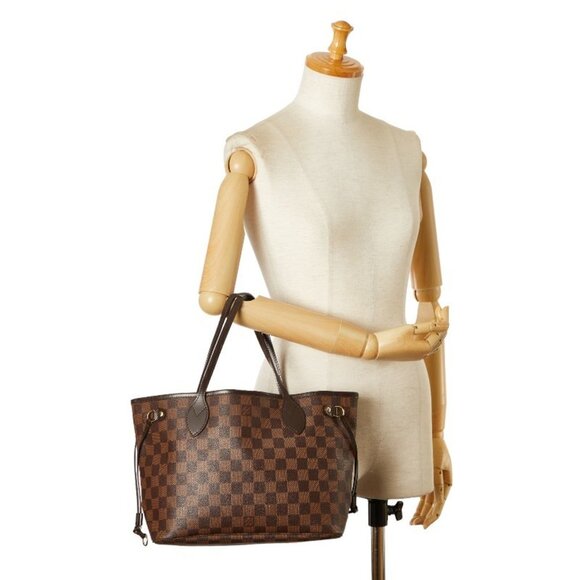 LOUIS VUITTON Brown Damier Leather Neverfull PM Tote Bag - Picture 10 of 10